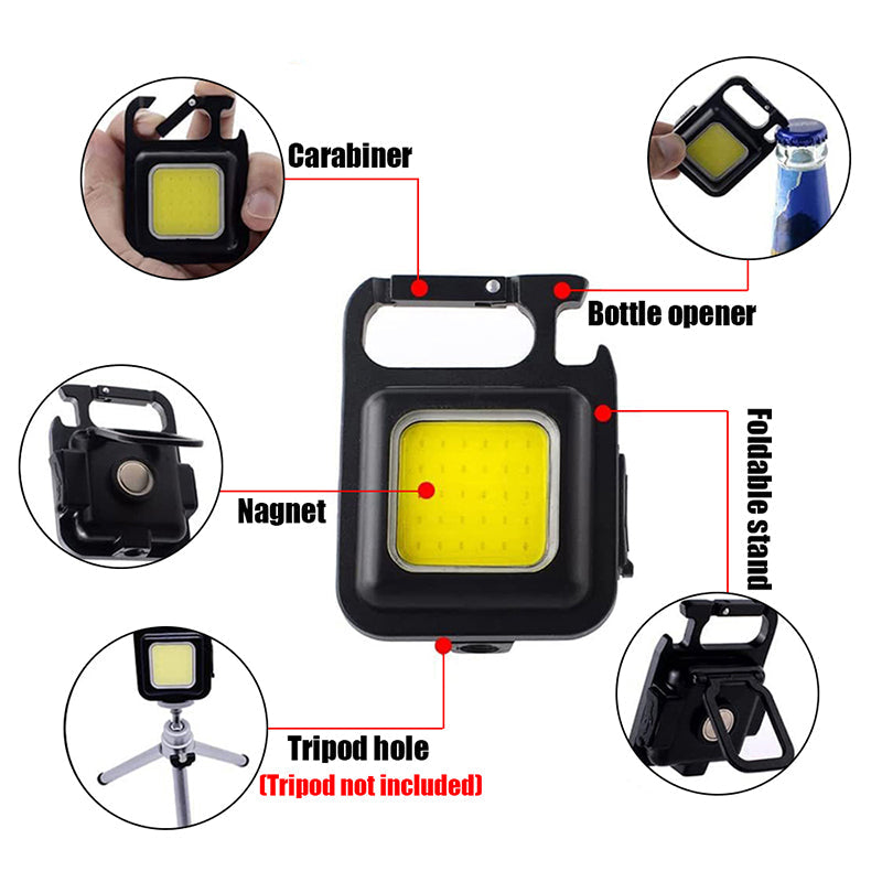 Llavero mini linterna con imán multiusos