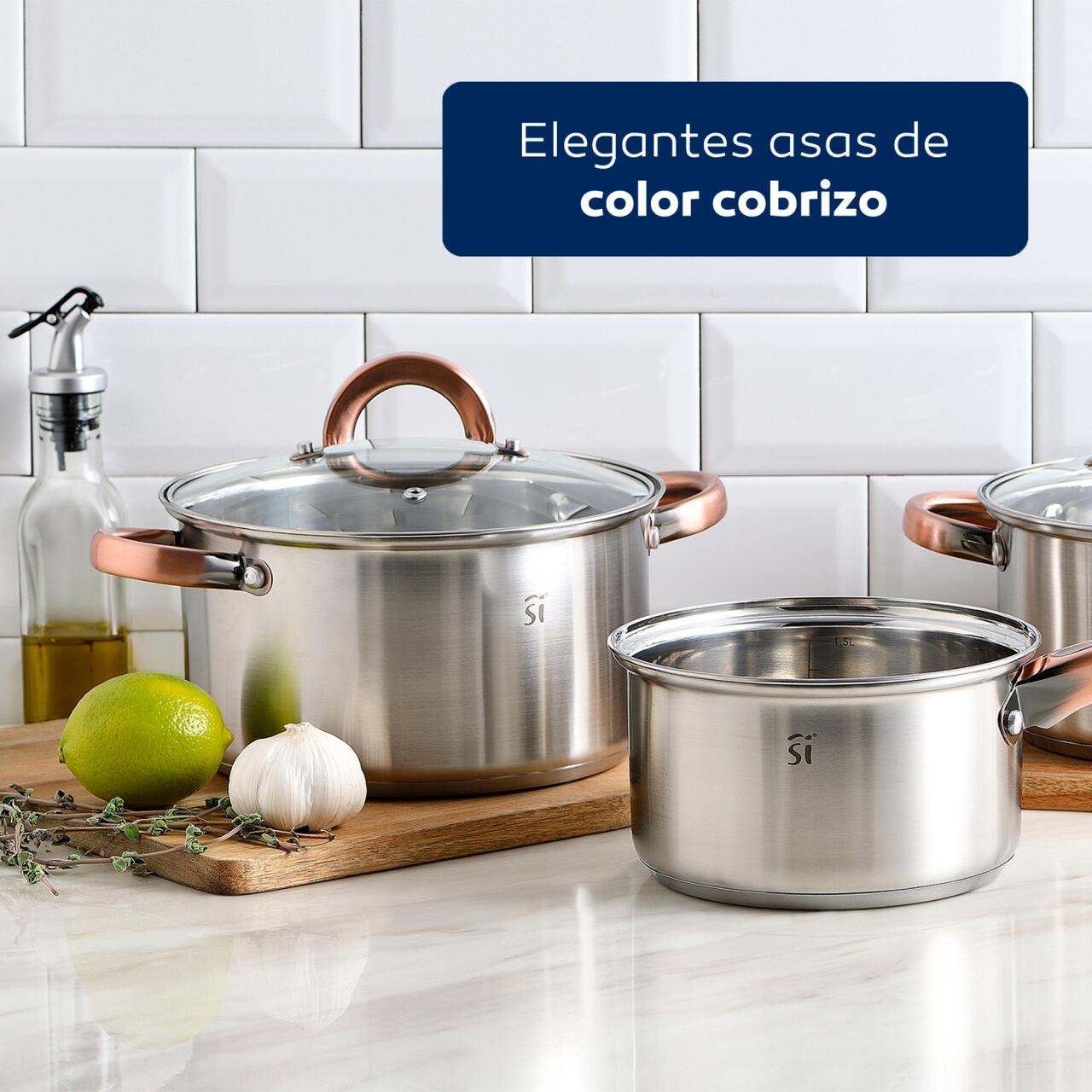 Batería de Cocina 5 Piezas San Ignacio Onil Acero inoxidable